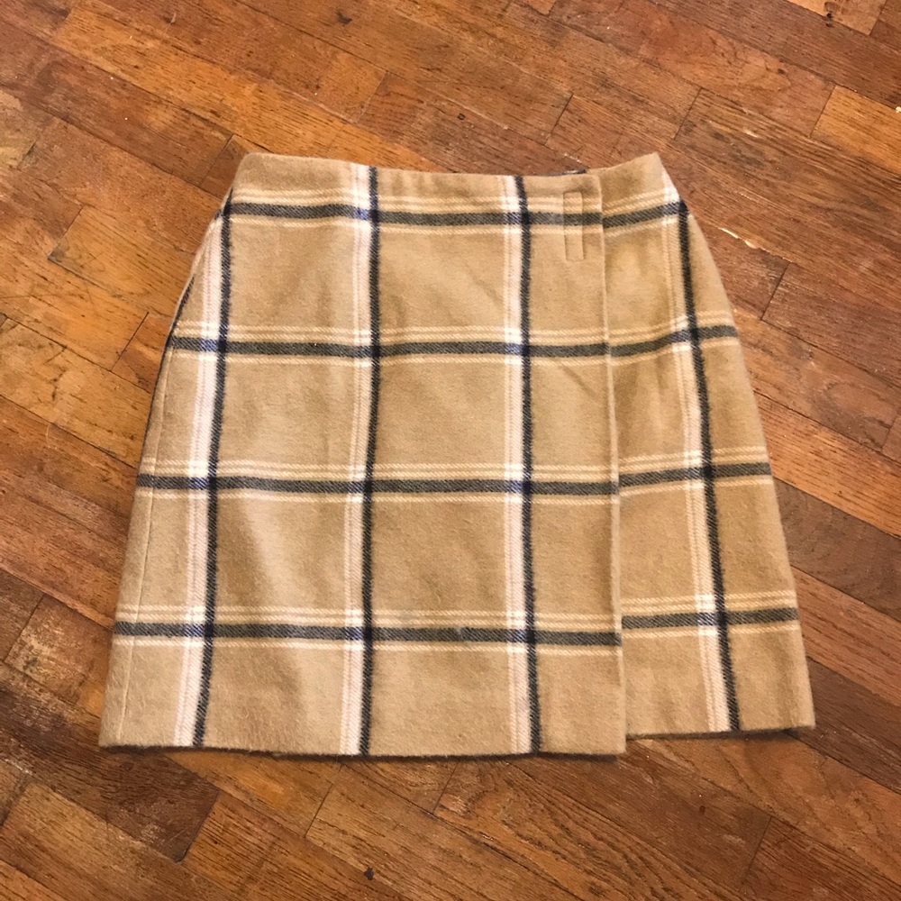 Camel Plaid Skirt